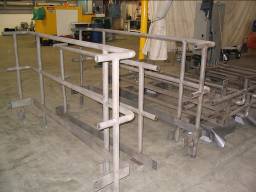 a photo of metal handrails